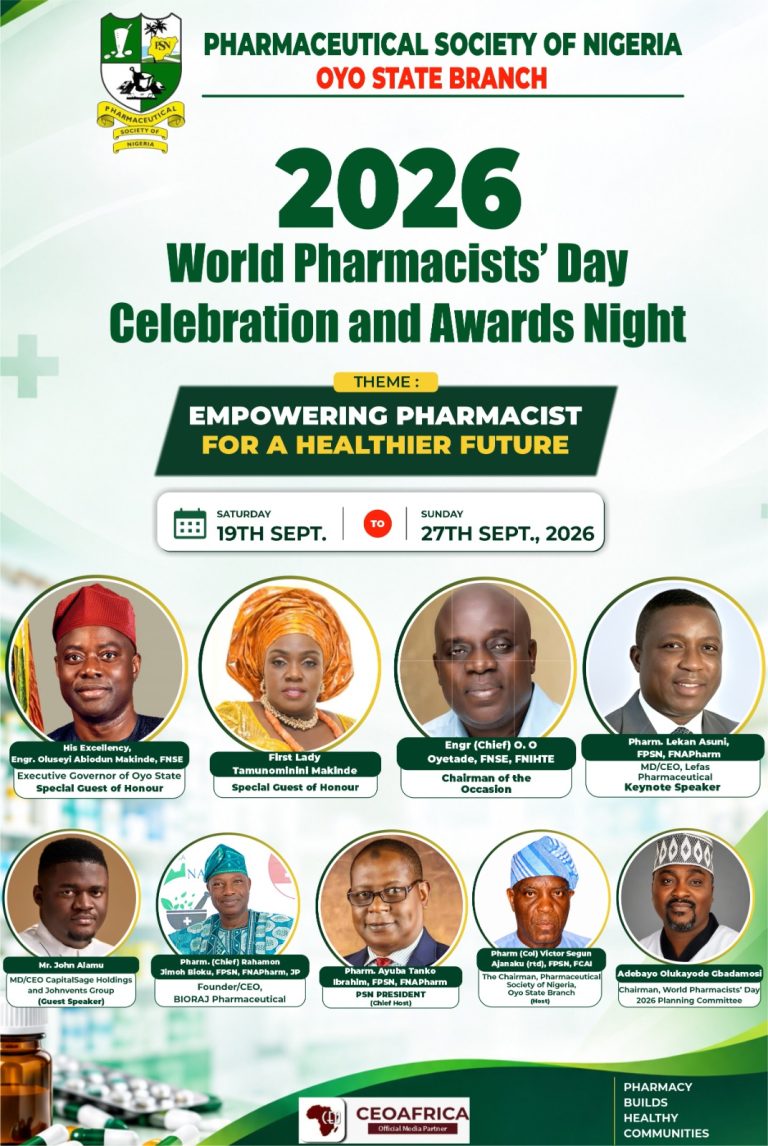 Gov. Makinde, Asuni, Ibrahim, Others To Grace PSN Oyo 2026 World Pharmacists Day