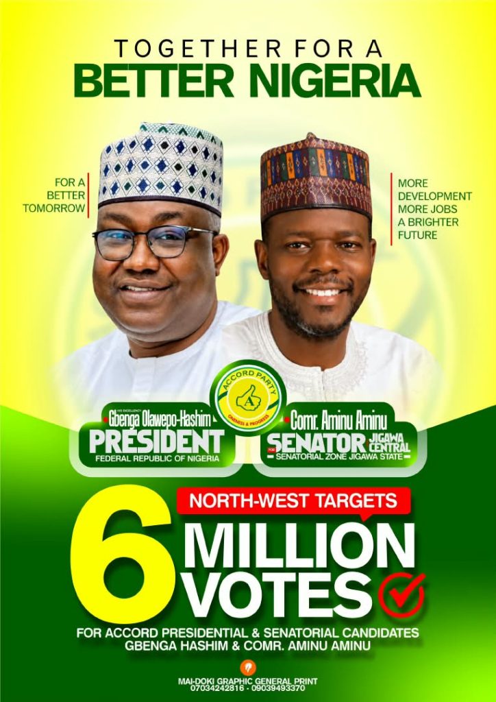 2027: North- West Targets million Votes For Accord Presidential Candidate Gbenga Hashimi